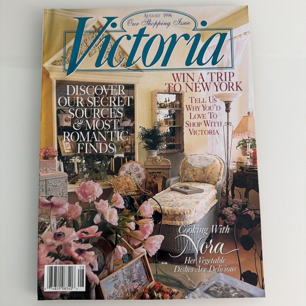 Vintage Victoria Magazine August 1996 Vol. 10 No. 8 Cooking With Nora
